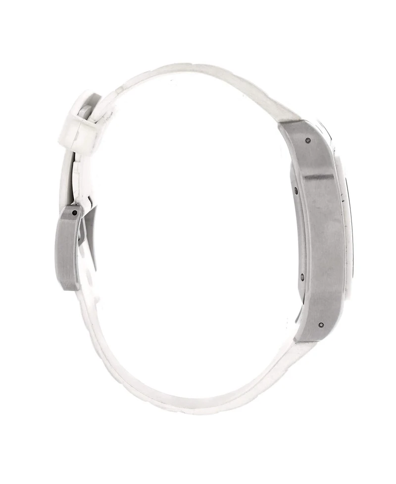 Pre-Owned Cartier Santos 100 Automatic Watch in Stainless Steel and Rubber 33mm