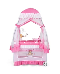 Costway Portable Baby Playpen Crib Cradle Changing Pad Mosquito Net Toys