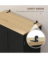 Slickblue Modern Wooden Kitchen Storage Cabinet with Doors for Pantry and Dining Room Essentials