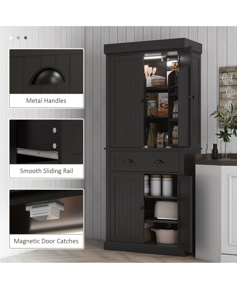 Slickblue Spacious Kitchen Storage Cabinet with Doors for Pantry and Kitchen Essentials