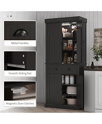Slickblue Spacious Kitchen Storage Cabinet with Doors for Pantry and Kitchen Essentials