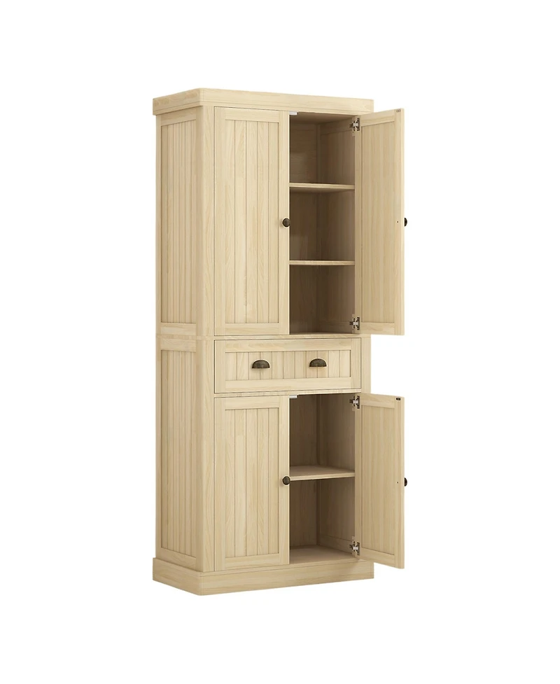 Slickblue Stylish Wooden Kitchen Storage Cabinet with Adjustable Shelves for Pantry Organization