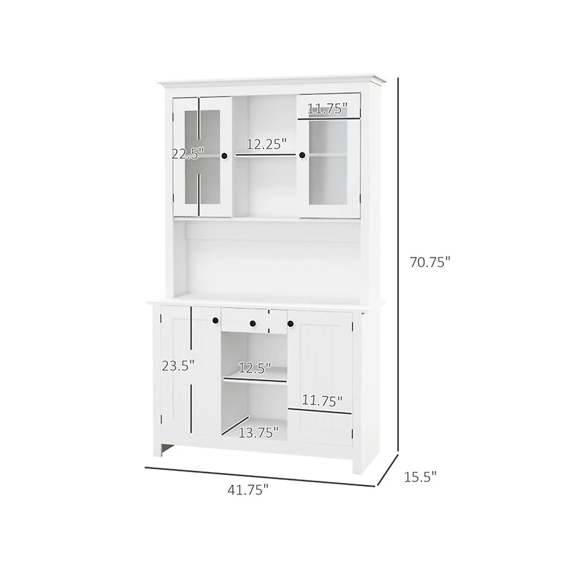 Slickblue Spacious Kitchen Storage Cabinet with Doors and Shelves for Pantry Organization