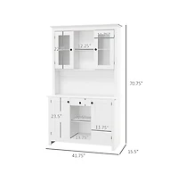 Slickblue Spacious Kitchen Storage Cabinet with Doors and Shelves for Pantry Organization