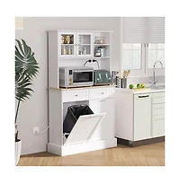 Slickblue Sturdy Kitchen Storage Cabinet with Adjustable Shelves and Doors for Pantry Use