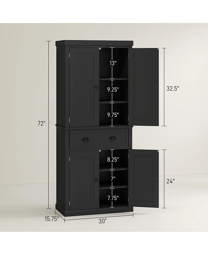 Slickblue Multi-Functional Kitchen Storage Cabinet with Ample Space for Plates and Supplies