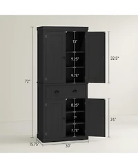 Slickblue Multi-Functional Kitchen Storage Cabinet with Ample Space for Plates and Supplies