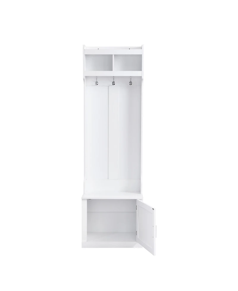 Elegant Hall Tree with Cabinet Coat Rack and Storage Bench for Hallway Living Room