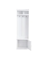 Elegant Hall Tree with Cabinet Coat Rack and Storage Bench for Hallway Living Room