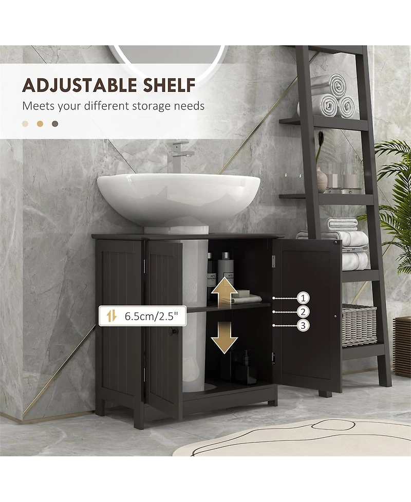 Pedestal Sink Storage Cabinet with Shelves for Bathroom Organization and Space Saving