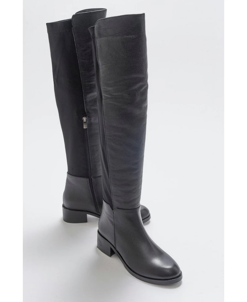 Forever & Always Shoes Cassie Leather Knee High Boot (Women)