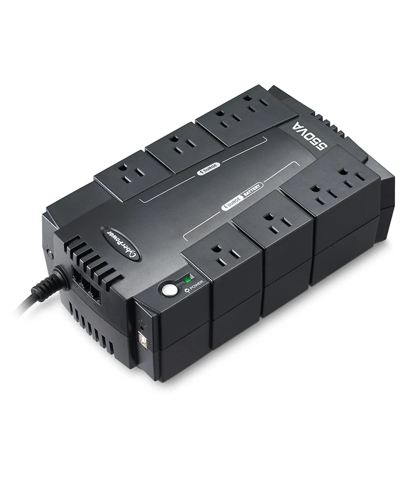 CyberPower Standby Series CP550SLG 550VA / 330W Simulated Sine Wave Ups, 8 Outlets / Usb Port