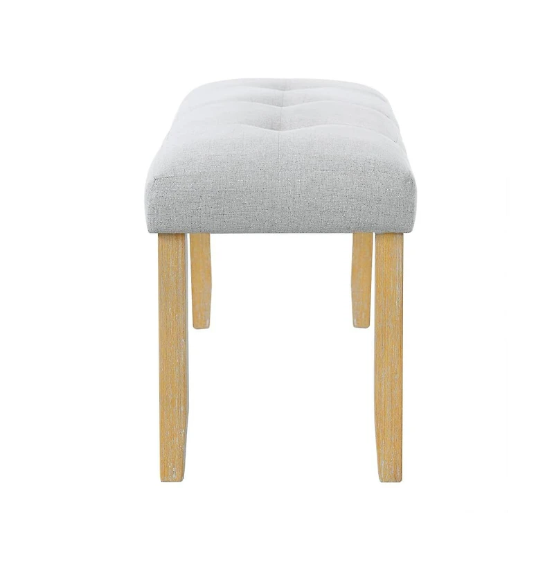 The Pop Home Linen Upholstered Tufted Bench, 40" Padded Bedroom Bench with Wood Legs, for Entryway or End of Bed-The Pop Home