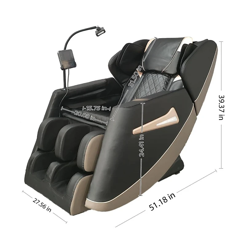 Full Body Massage Chair with Heat & Air Compression, Zero Gravity Recliner with Calf Rollers & Bluetooth-Maison Boucle