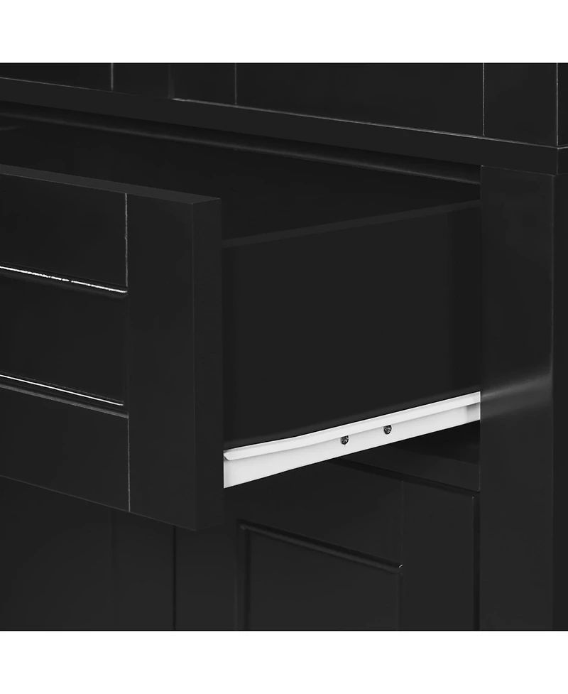 Casainc 67.2" Tall Bathroom Storage Cabinet with Tempered Glass Doors, Adjustable Shelves, Drawer and Soft-Close Designn