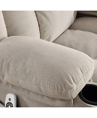 Swinging Recliner Massage Heated Sofa with Usb and 2 Cup Holders