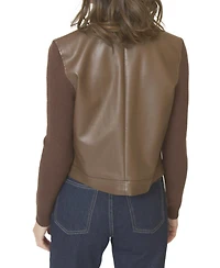 Central Park West Women's Astrid Leather Mixed Media Jacket