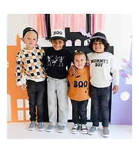 Sweet Wink Little and Big Boys Boo Checkered Halloween Sweatshirt