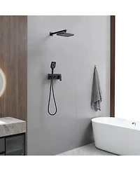 Single Handle 1-Spray System Shower Faucet 2.5 Gpm with Adjustable Flow Rate Rainfall Handheld Kit Chrome