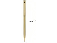 Htutwoo Gold Slim Ballpoint Pens Black Ink Medium Point(1 Mm), Nice Gift For Wedding Business Office Students Teachers Christmas 12pcs