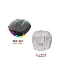 RadioShack Wireless Gaming Earbuds with Noise Cancelation and Rgb Led Lights With 22 Hour Playtime 3304451 White