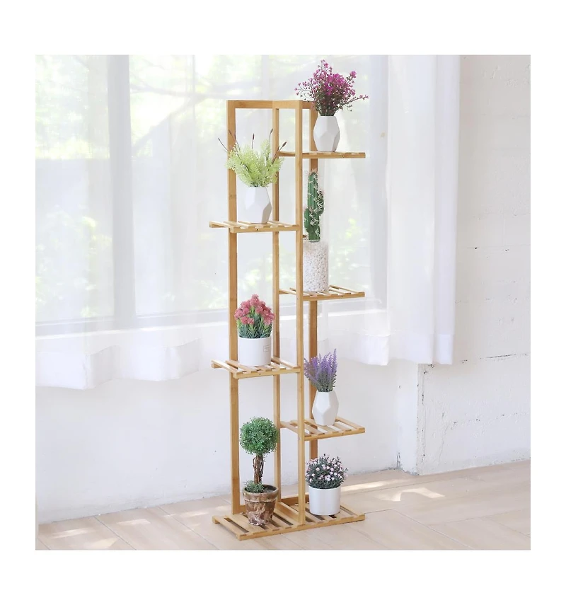 Unho Bamboo Plant Stand Rack Corner Flower Shelf Storage Rack