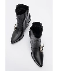 Forever & Always Shoes Any Leather Buckle Boot (Women)