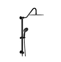 Rainsken 10 Inch Shower System with 5 Function Rain Hand Shower, 26.3" Slide Bar Shower Head Combo, Matte Black