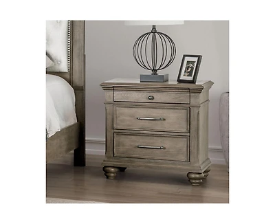 Casainc Weathered Oak Storage Cabinet Nightstand