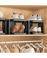 Kitstorack Vertical Shoe Rack: 8 Tiers Stackable Shoe Rack for Closet Diy Free Standing Shoe Organizer Small Shoe Shelf for Small Spaces and Narrow Sp
