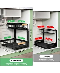 Kitstorack 2 Pack Under Sink Organizer+ 1Pack Under Sink Organizer