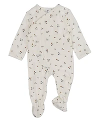 MeMoi Baby Boys "Blue Foliage" Crossover Collar Footie