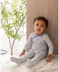 MeMoi Baby and Toddler Boys "Row Your Boat Gently" Rayon Blend Pointelle Footie