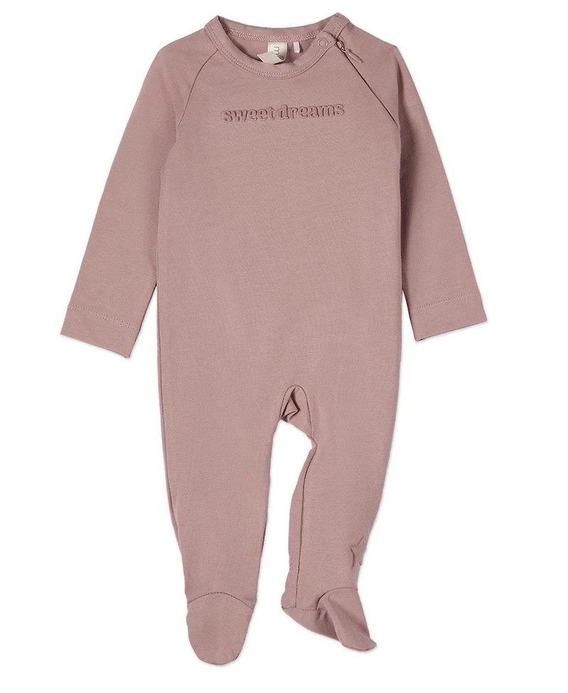 MeMoi Baby and Toddler "Sweet Dreams" Cotton Rich Fleece Hidden Zipper Footie