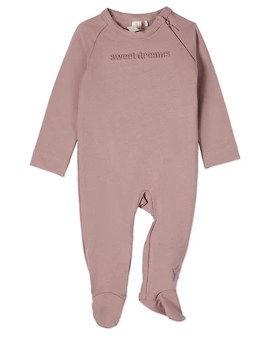 MeMoi Baby and Toddler "Sweet Dreams" Cotton Rich Fleece Hidden Zipper Footie