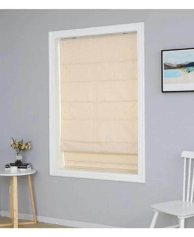 Shadisfy Polyester Pueblo Roman Blind 35x64 X22 Pearl White