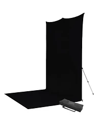 Westcott 8x13' X-Drop Pro Wrinkle-Resistant Backdrop Kit with Stand, Rich Black Sweep