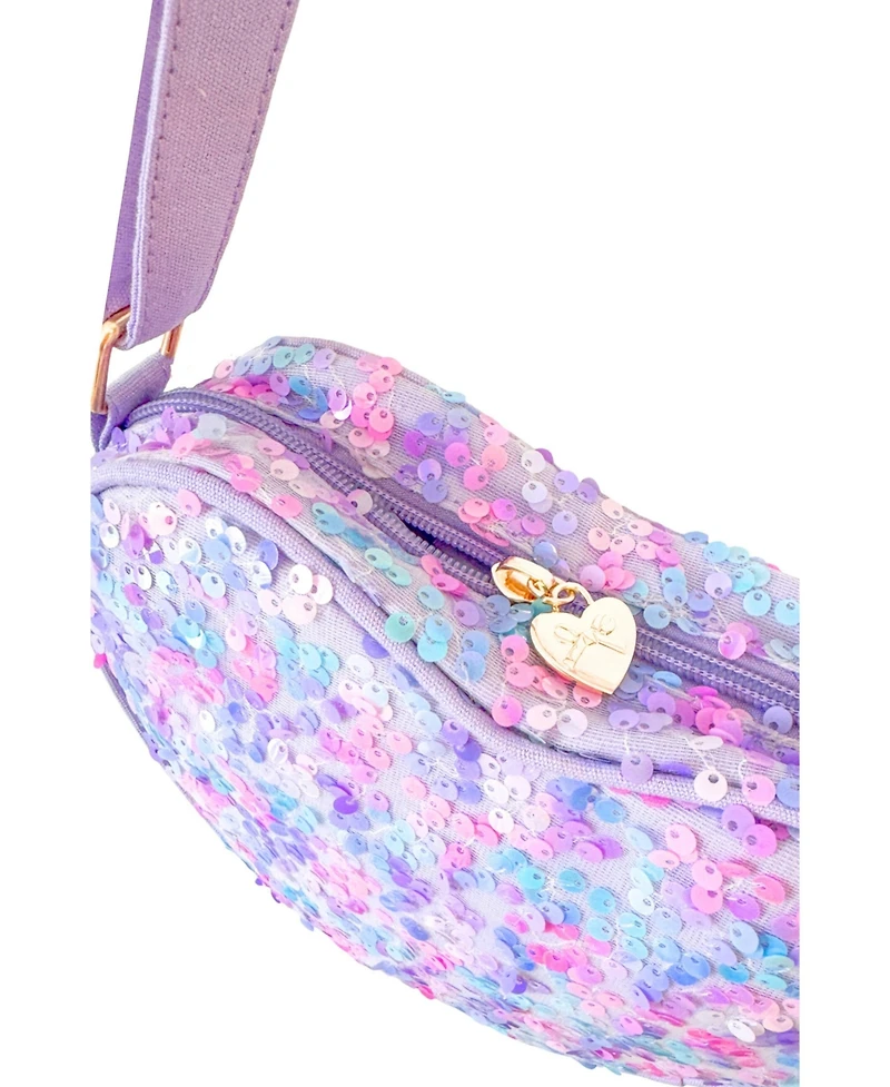 Bits & Bows Girls Mermaid Sparkle Heart Purse in Purple
