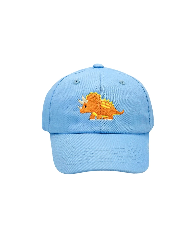Bits & Bows Boys' Triceratops Baseball Hat in Blue
