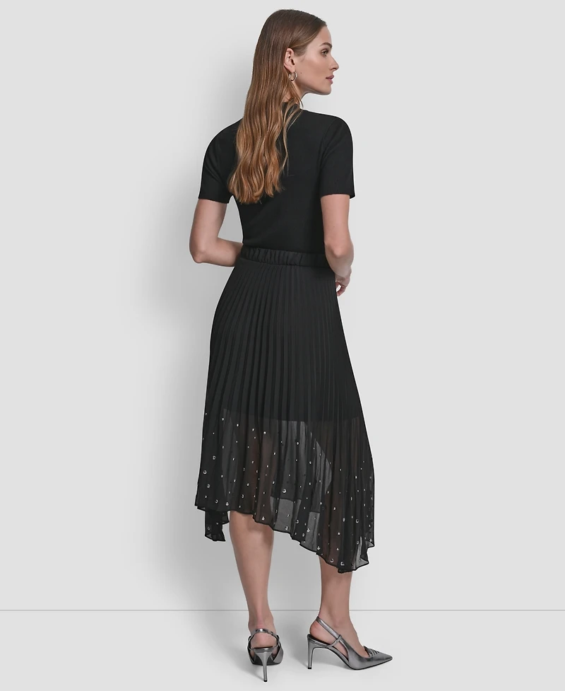 Dkny Women's Pleat Detail Pull On Midi Skirt