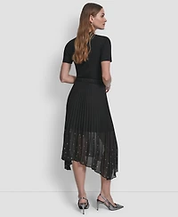 Dkny Women's Pleat Detail Pull On Midi Skirt