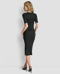 Dkny Women's Studded Sweater Pull On Dress