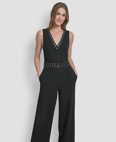 Dkny Women's Sleeveless Studded Jumpsuit