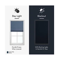 Shadisfy Cordless Chenille Velvet Blackout Roman Shade 27x64" Slate Blue