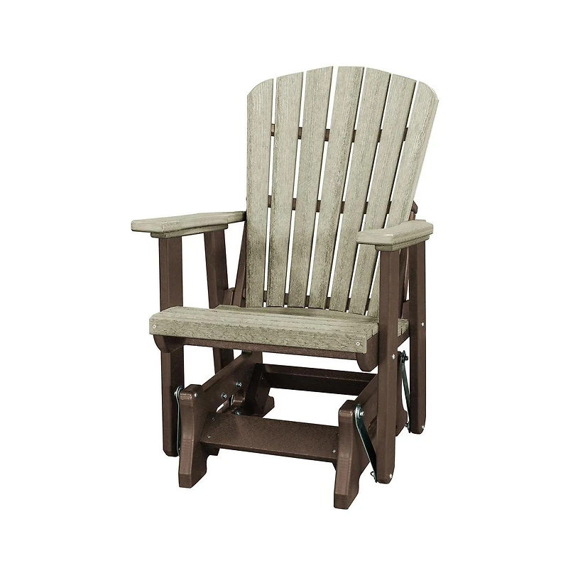 American Furniture Classics Fan Back Glider Made in the Usa- Weatherwood, Tudor Brown