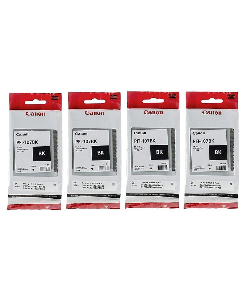 Canon 4x Pfi-107 130ml Ink Tank for Canon iPF680/685/780/785, Black