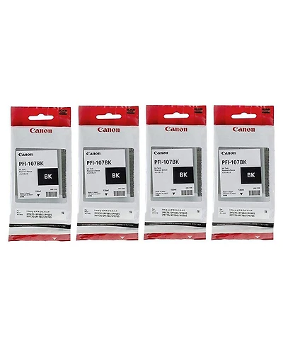 Canon 4x Pfi-107 130ml Ink Tank for Canon iPF680/685/780/785, Black