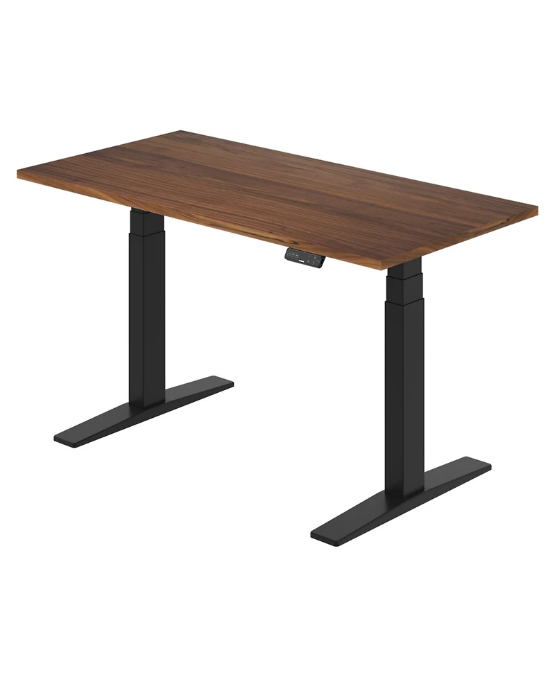 Flexispot E7-commercial 55 W Electric Adjustable Standing Desk, Black Walnut Top, Black Base