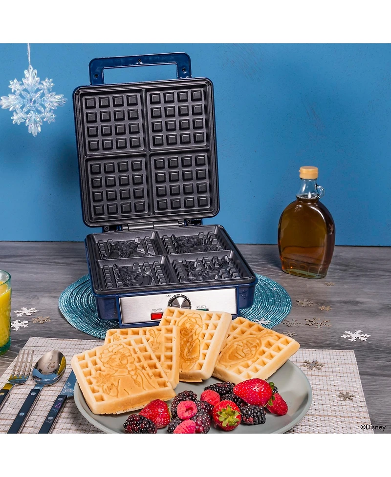 Uncanny Brands Disney Frozen Elsa, Anna, and Olaf Deluxe Waffler - Your Favorite Frozen Characters on Your Waffles