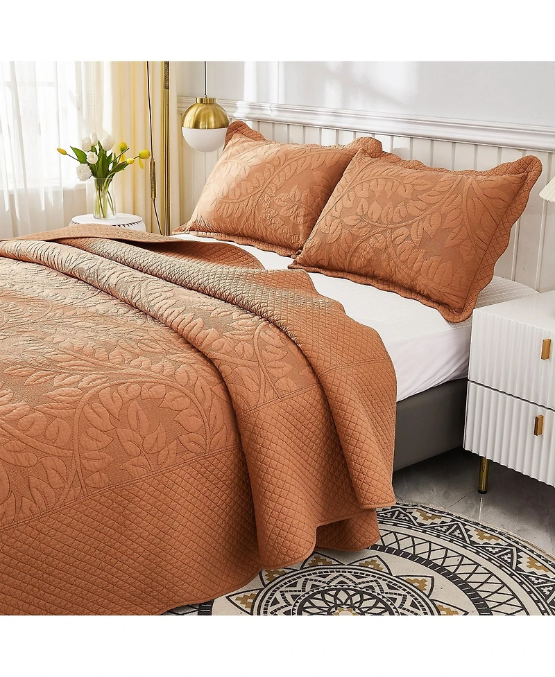 MarCielo 100% Cotton Oversized Bedspread Quilt Set
